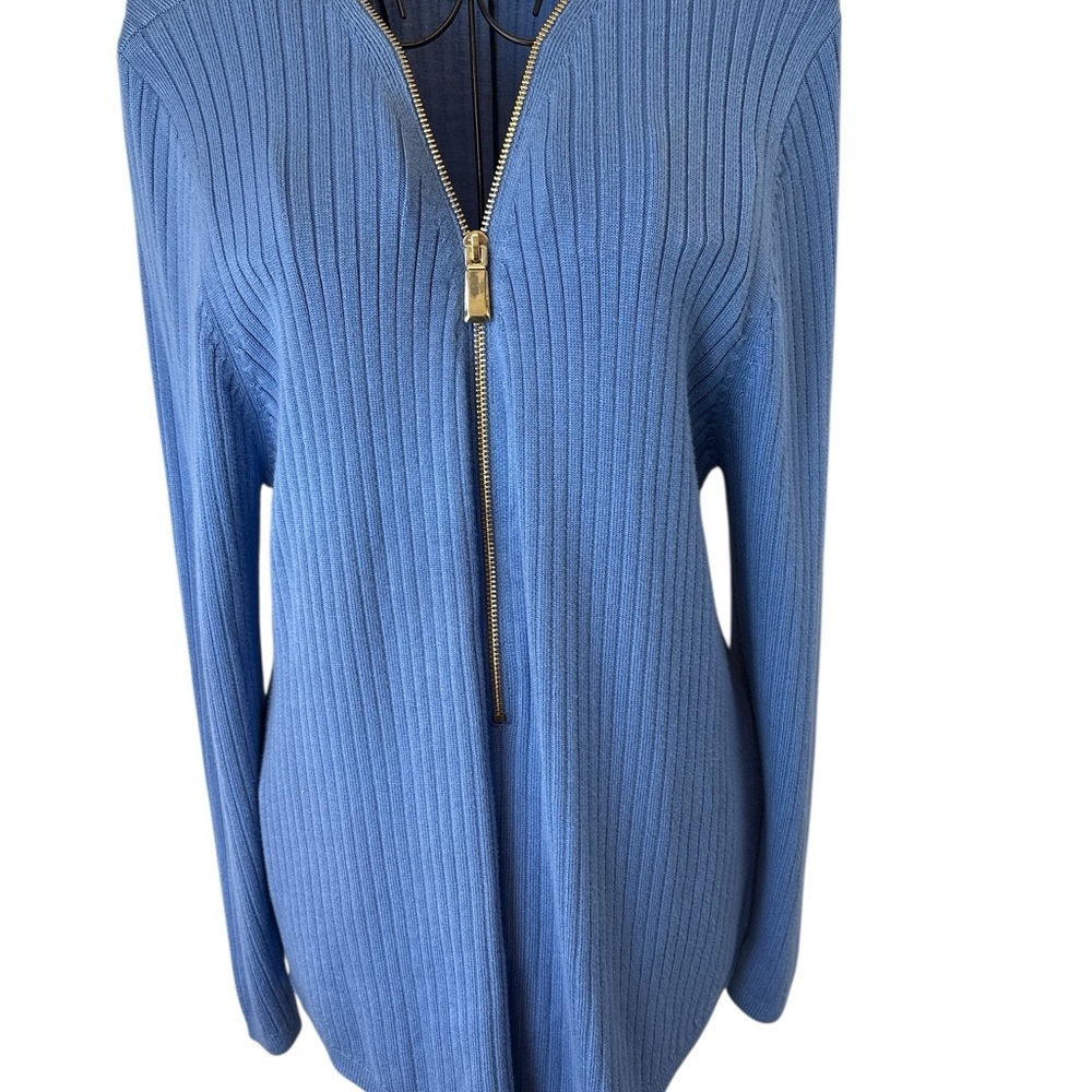 Soft Surroundings Ribbed Valentina Sweater, Size Large, Light Blue - Picture 1 of 6